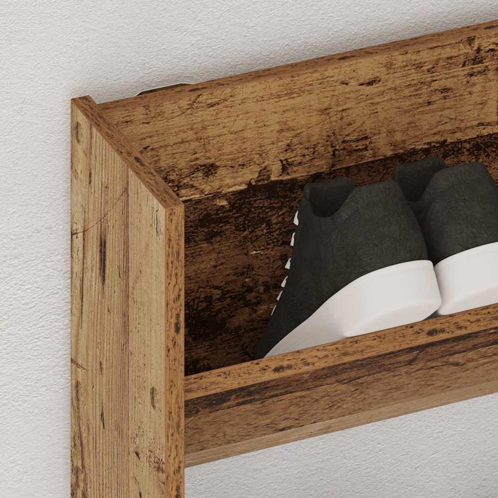 Seinajalatsakapp Vana puit 80x18x90 cm Engineered Wood