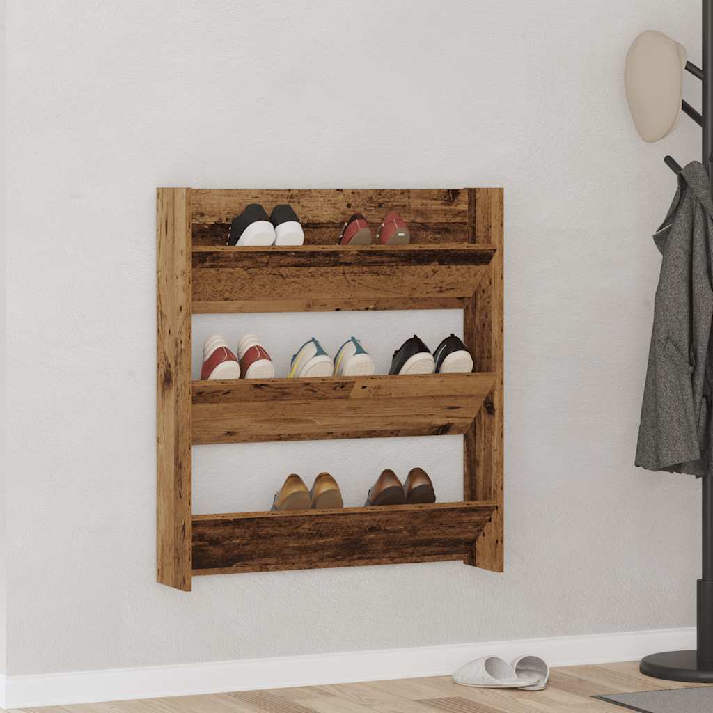 Seinajalatsakapp Vana puit 80x18x90 cm Engineered Wood