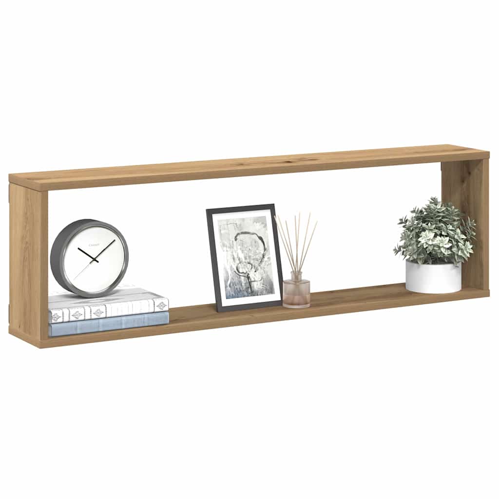 Kuubikukujulised riiulid 2 tk käsitöötamm 100x15x30cm tehispuit