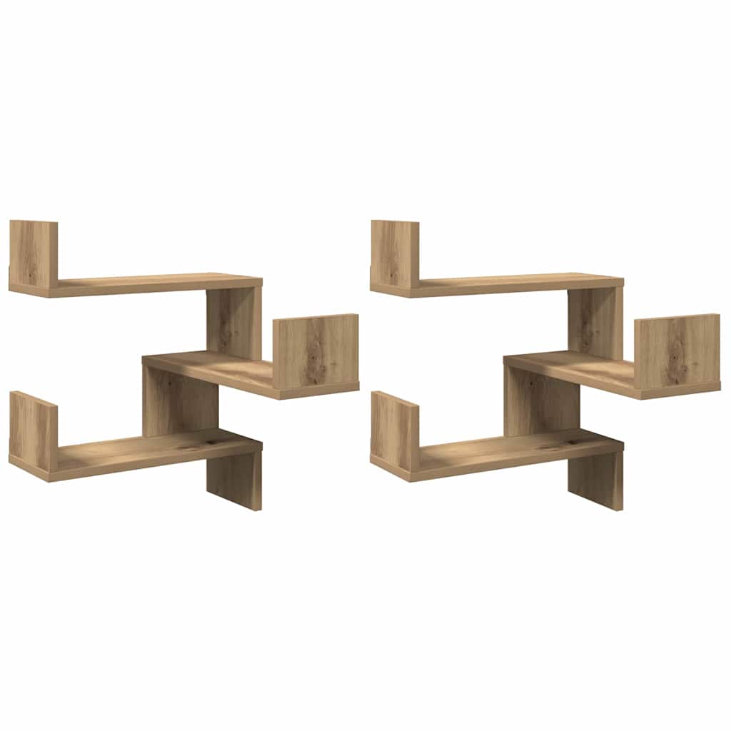 Seinanurgariiulid 2 tk Artisan Oak 40x40x49,5cm Engineered Wood