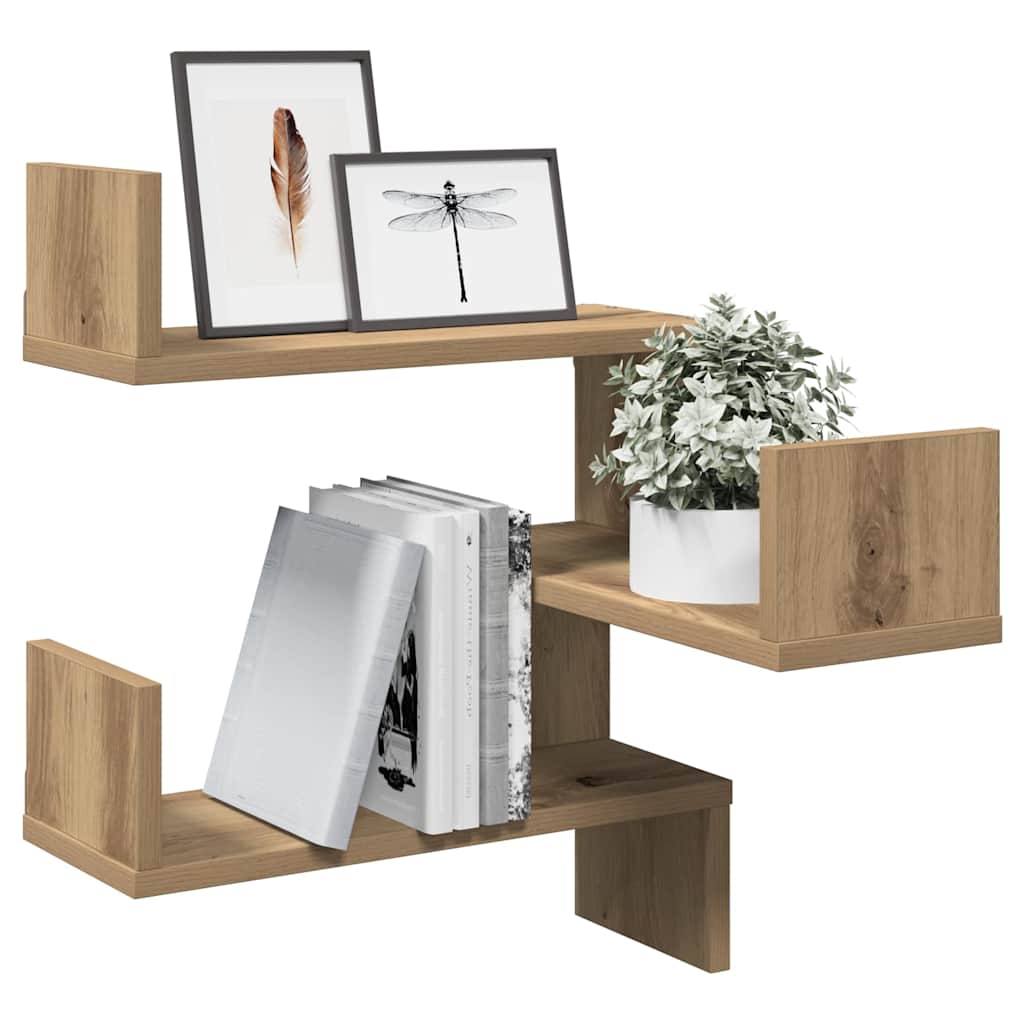 Seinanurgariiulid 2 tk Artisan Oak 40x40x49,5cm Engineered Wood