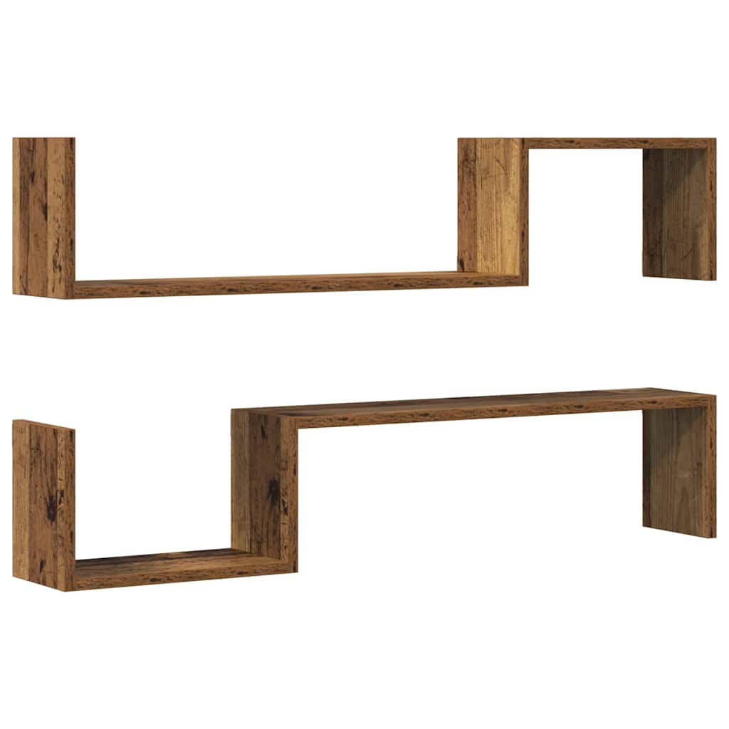 Seinariiulid 2 tk vana puit 100x15x20 cm tehispuit