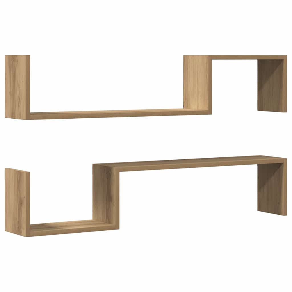 Seinariiulid 2 tk Artisan Oak 100x15x20 cm Engineered Wood