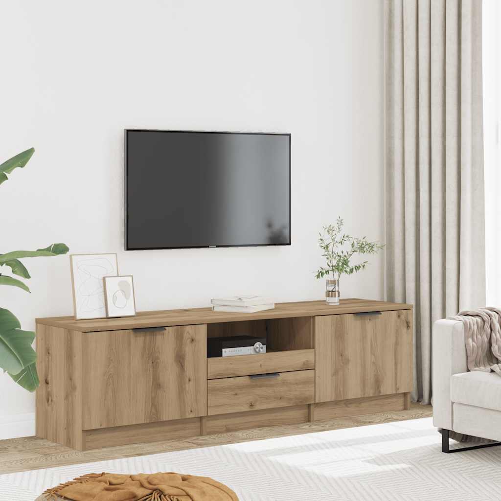 Televiisorikapp, käsitööna valminud tamm, 140 x 35 x 40 cm, töödeldud puit