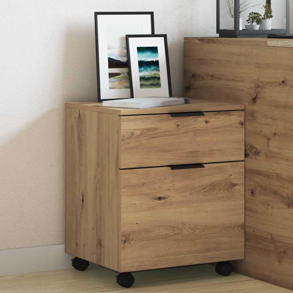 Mobiilne ratastega failikapp Artisan tamm 45x38x54cm ehituspuit