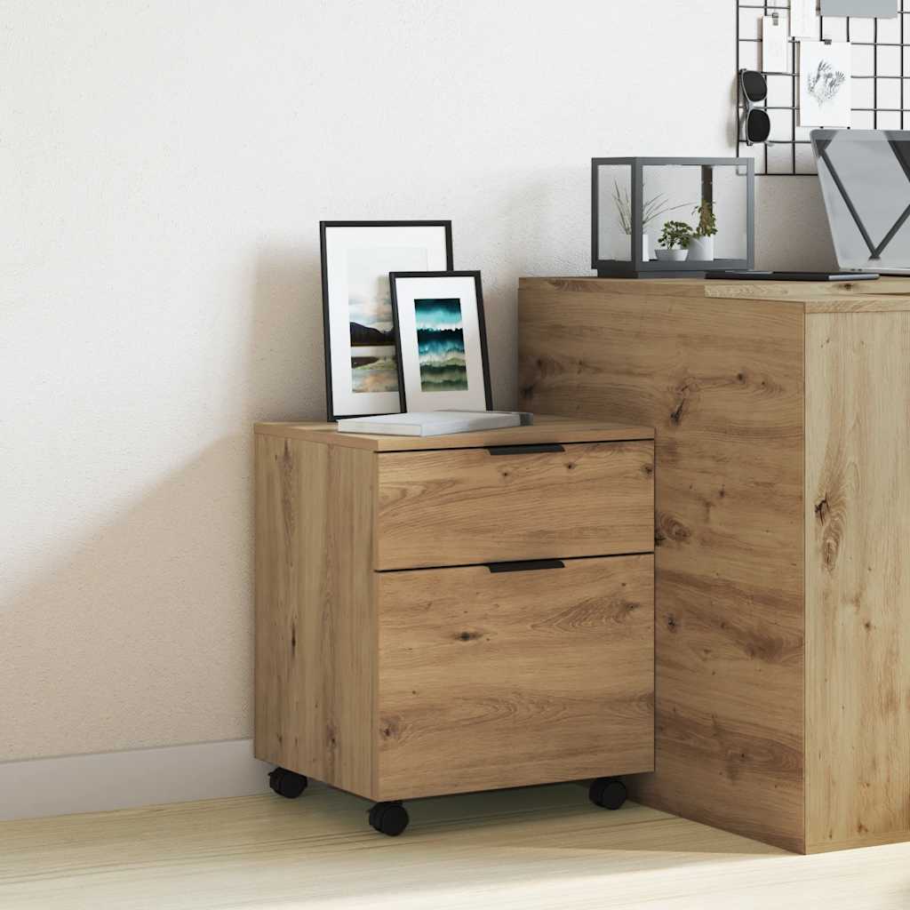 Mobiilne ratastega failikapp Artisan tamm 45x38x54cm ehituspuit