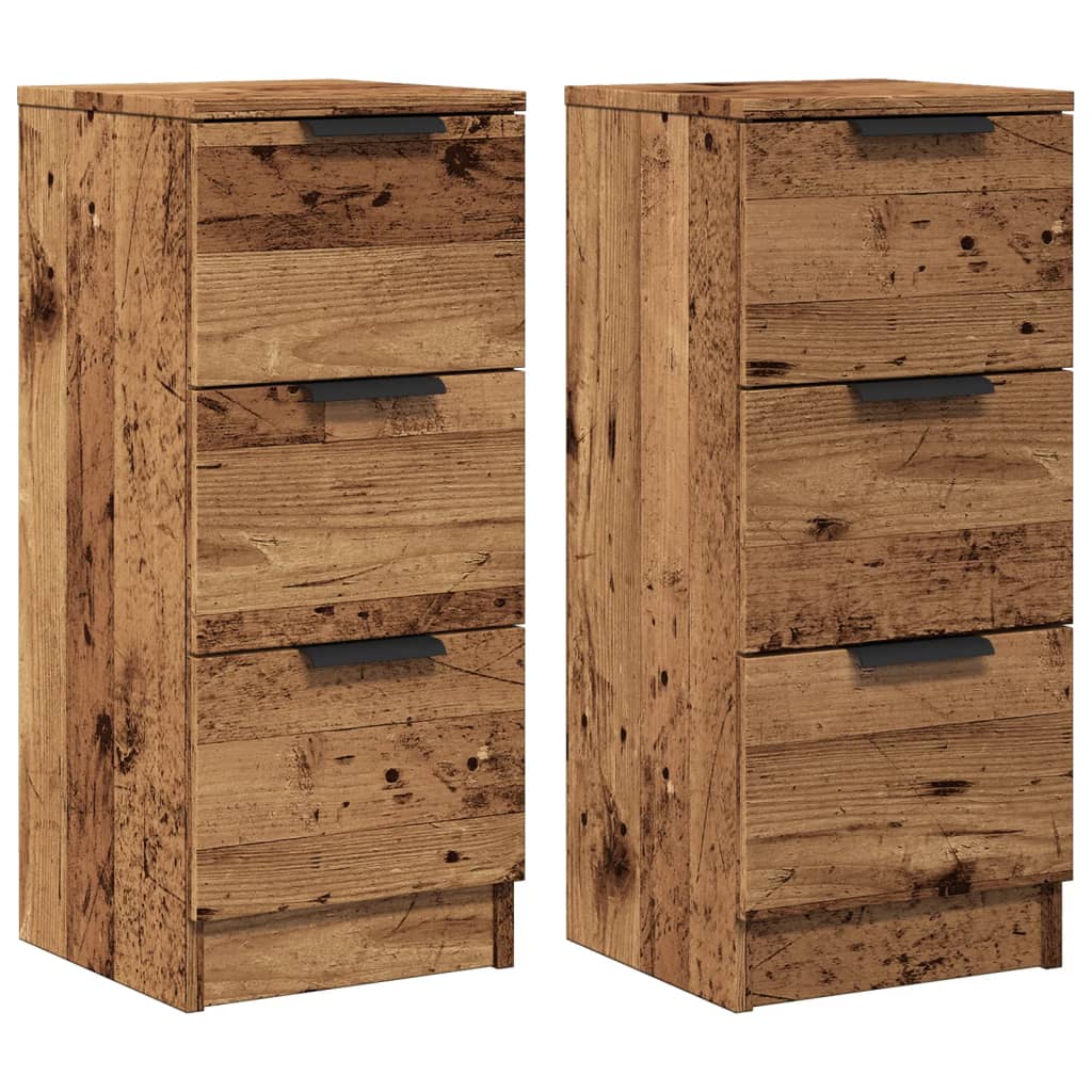 Puhvetkapid 2 tk Vana puit 30x30x70 cm Engineered Wood