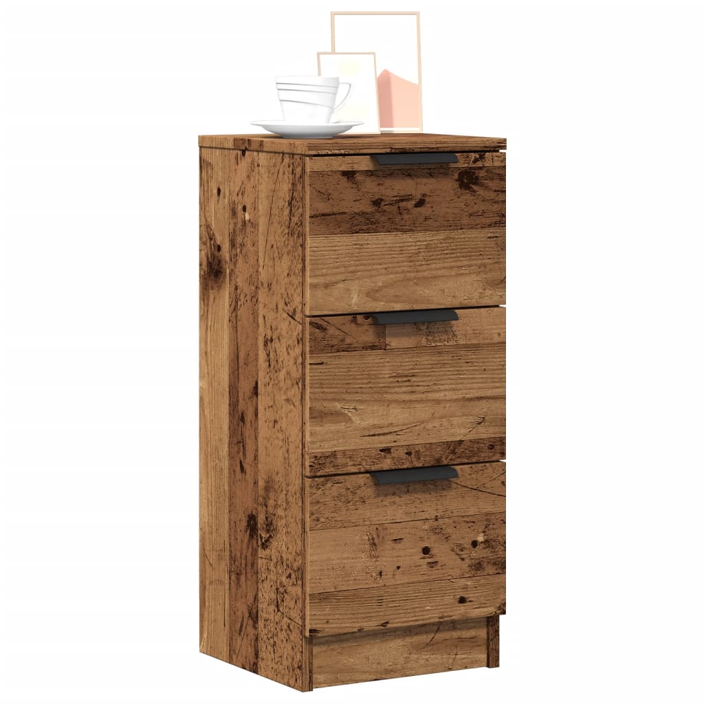 Puhvetkapid 2 tk Vana puit 30x30x70 cm Engineered Wood