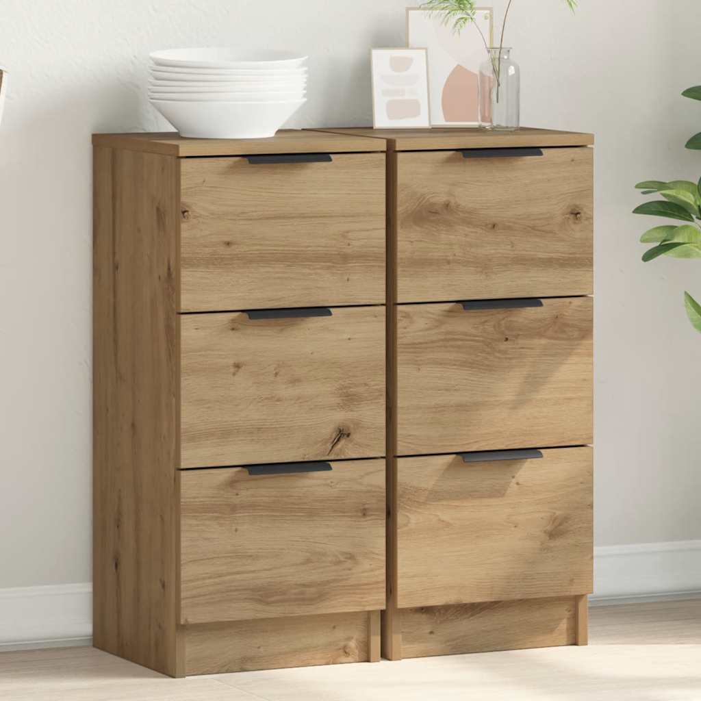 Puhvetkapid 2 tk Artisan Oak 30x30x70 cm Engineered Wood