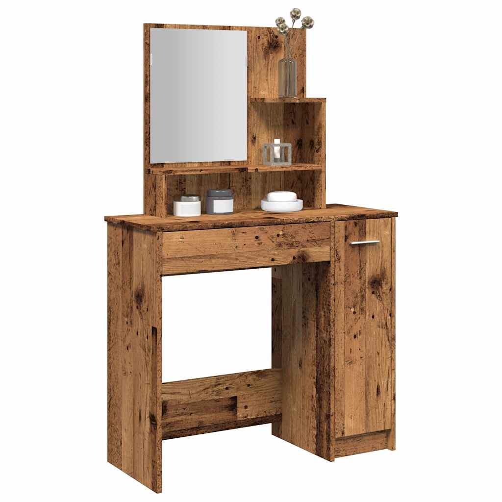 Tualettlaud peegliga vana puit 86,5x35x136 cm