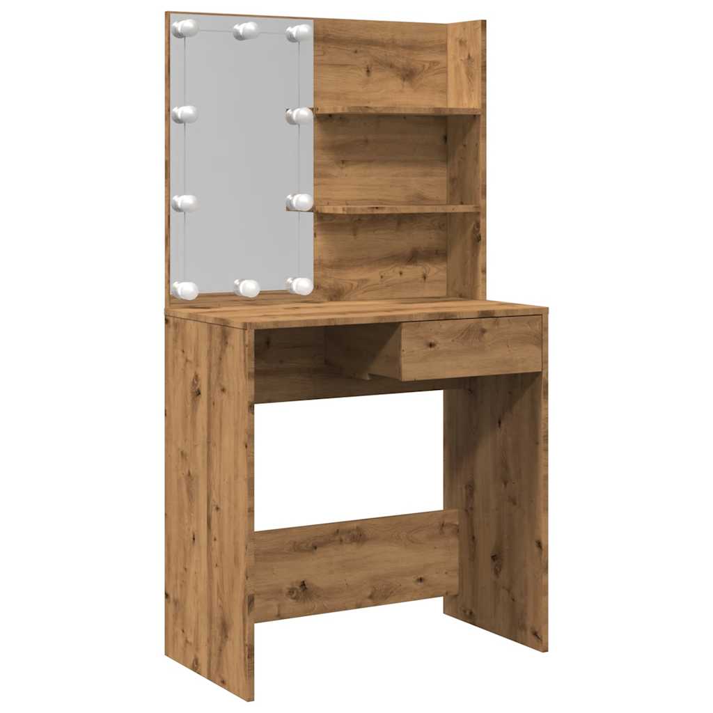 Tualettlaud LED-ga Artisan Oak 74,5x40x141 cm
