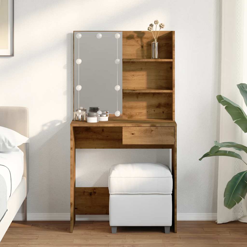 Tualettlaud LED-ga Artisan Oak 74,5x40x141 cm