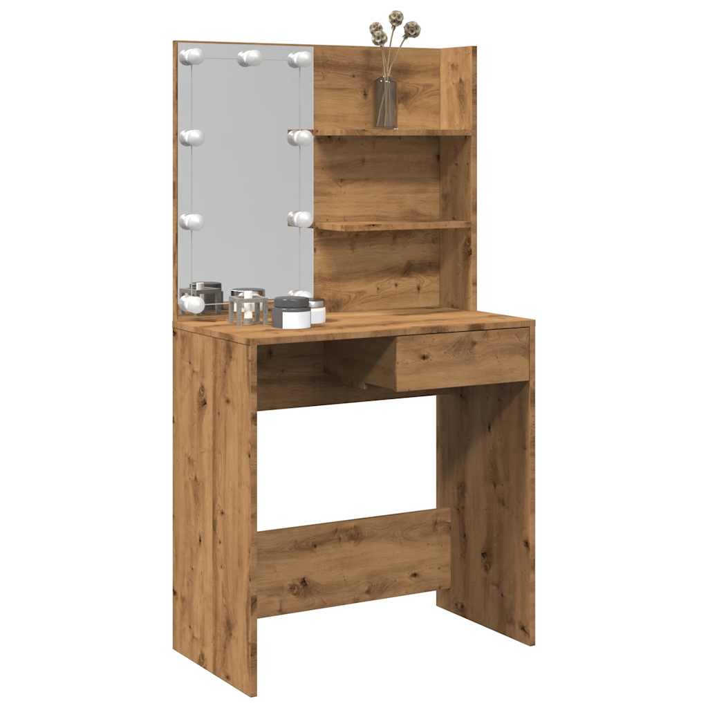 Tualettlaud LED-ga Artisan Oak 74,5x40x141 cm