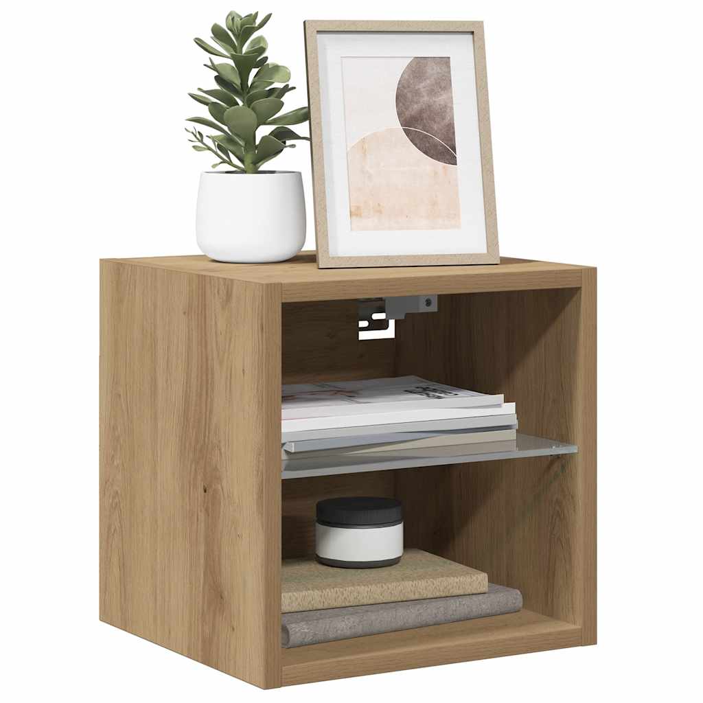 TV Seinakapid LED valgustitega 2 tk Artisan Oak 30x28,5x30 cm