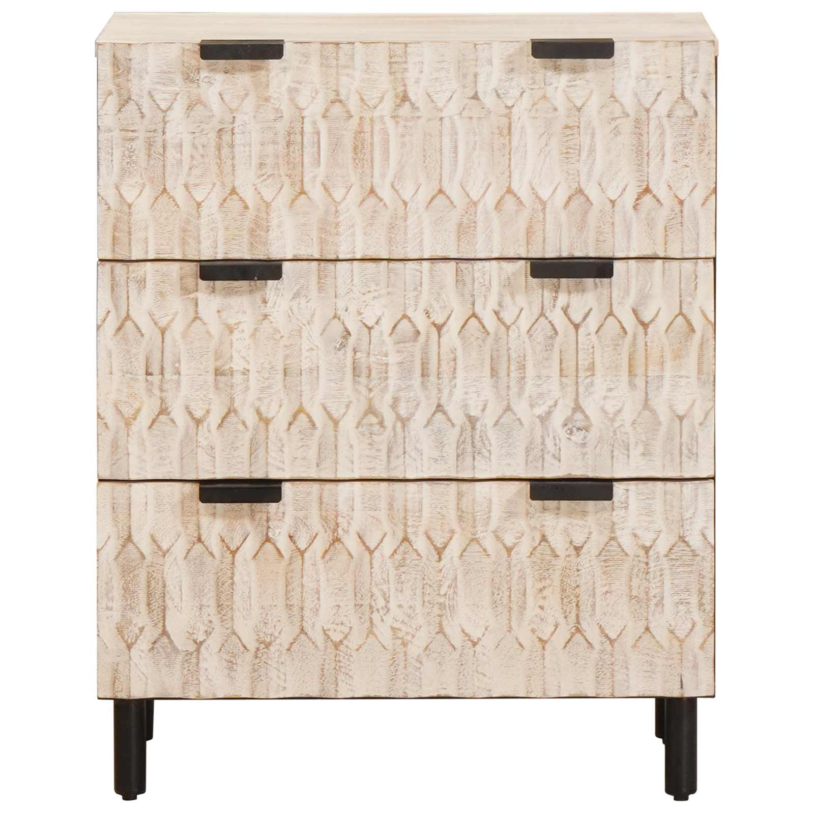 Kõide 60 x 33 x 75 cm Tugev mango puu Valge pesu viimistlus