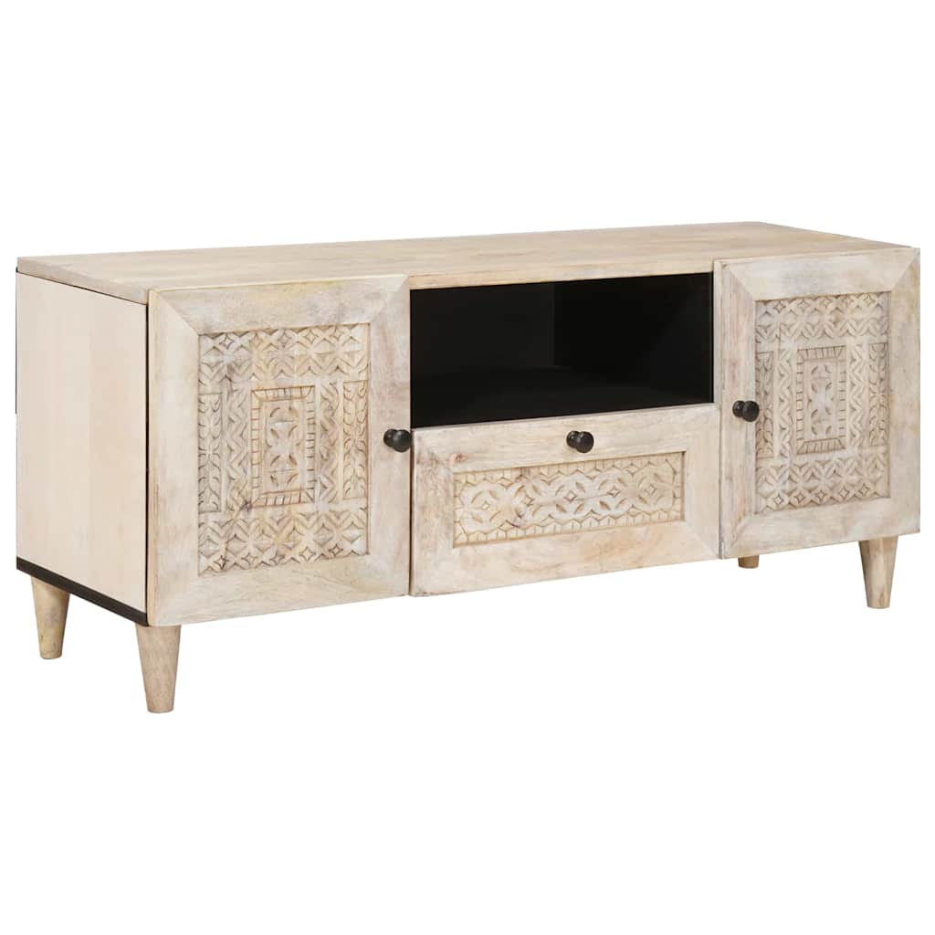 TV Üksused sahtliga riiuliga Valge 105 x 33 x 46 cm Tehispuit