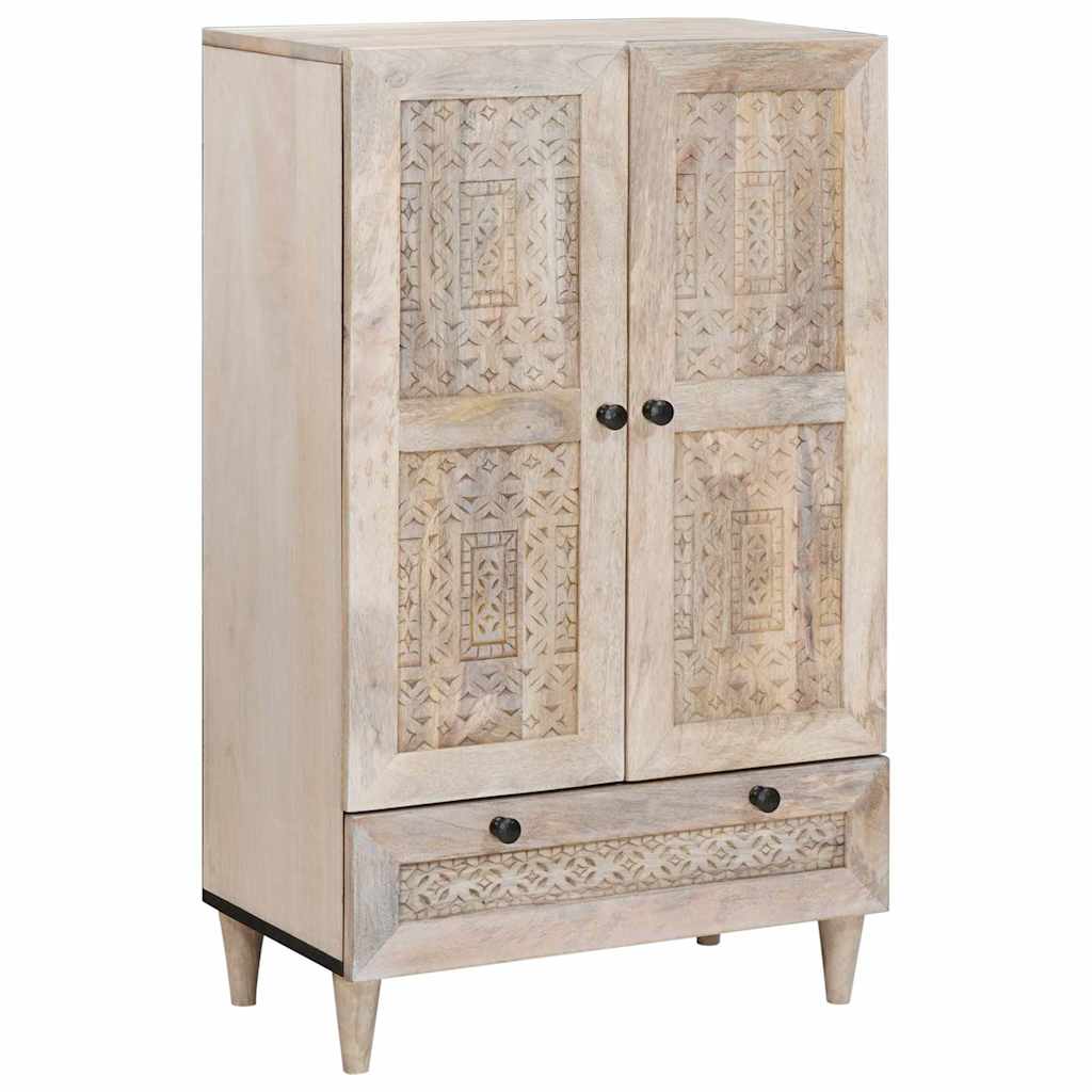 Kõrgushein 60 x 33 x 100 cm Tugev mango puu Valgendatud Valge