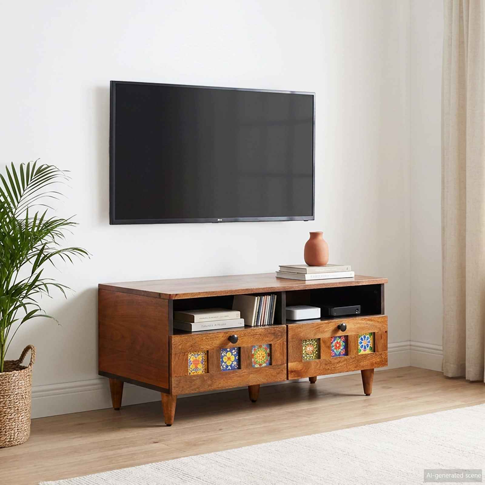 Telerikapp Pähklipuit 70 x 33 x 46 cm Tugev mango puu