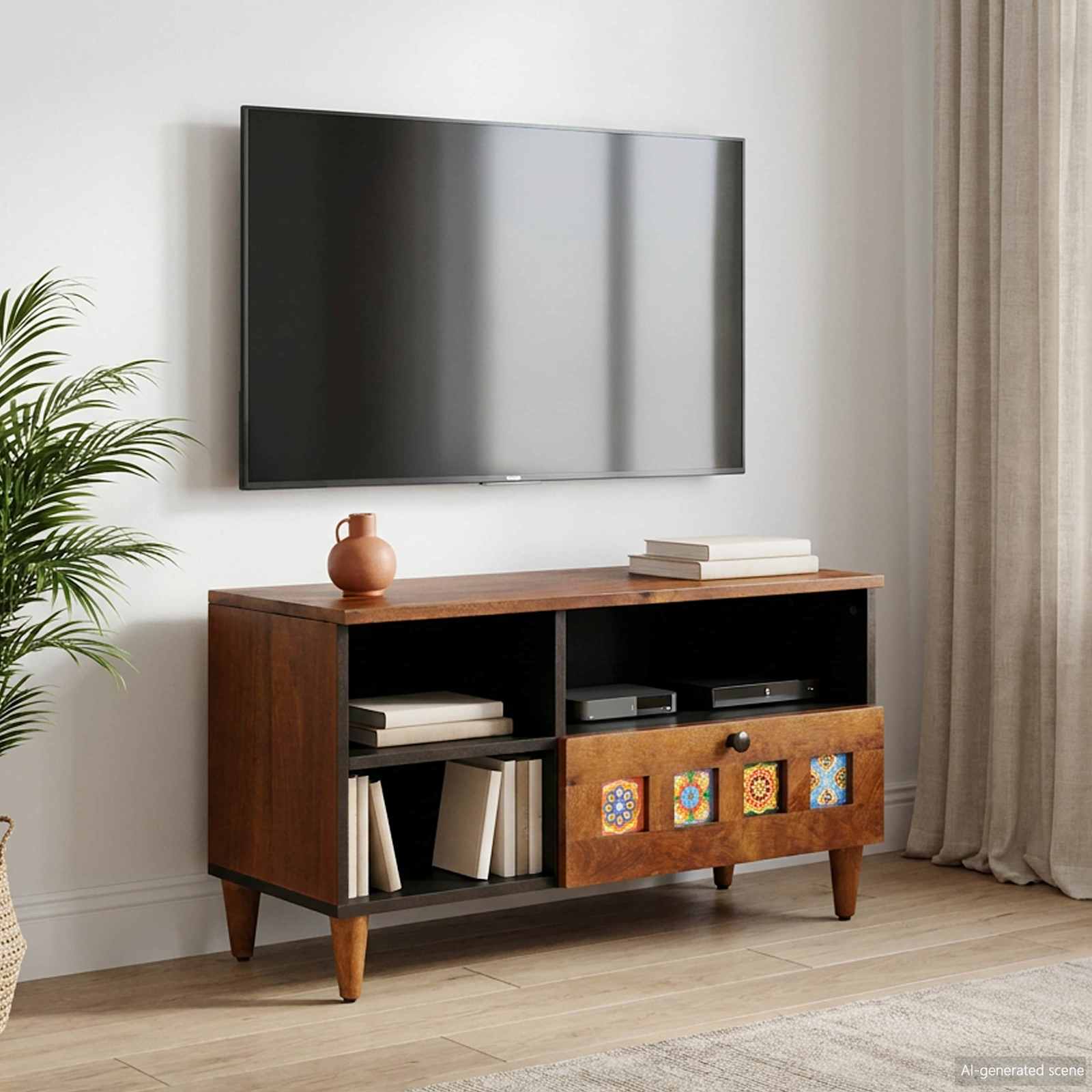 Telerikapp sahtliga Pähklipuit 80 x 33 x 46 cm Tugev mango puu