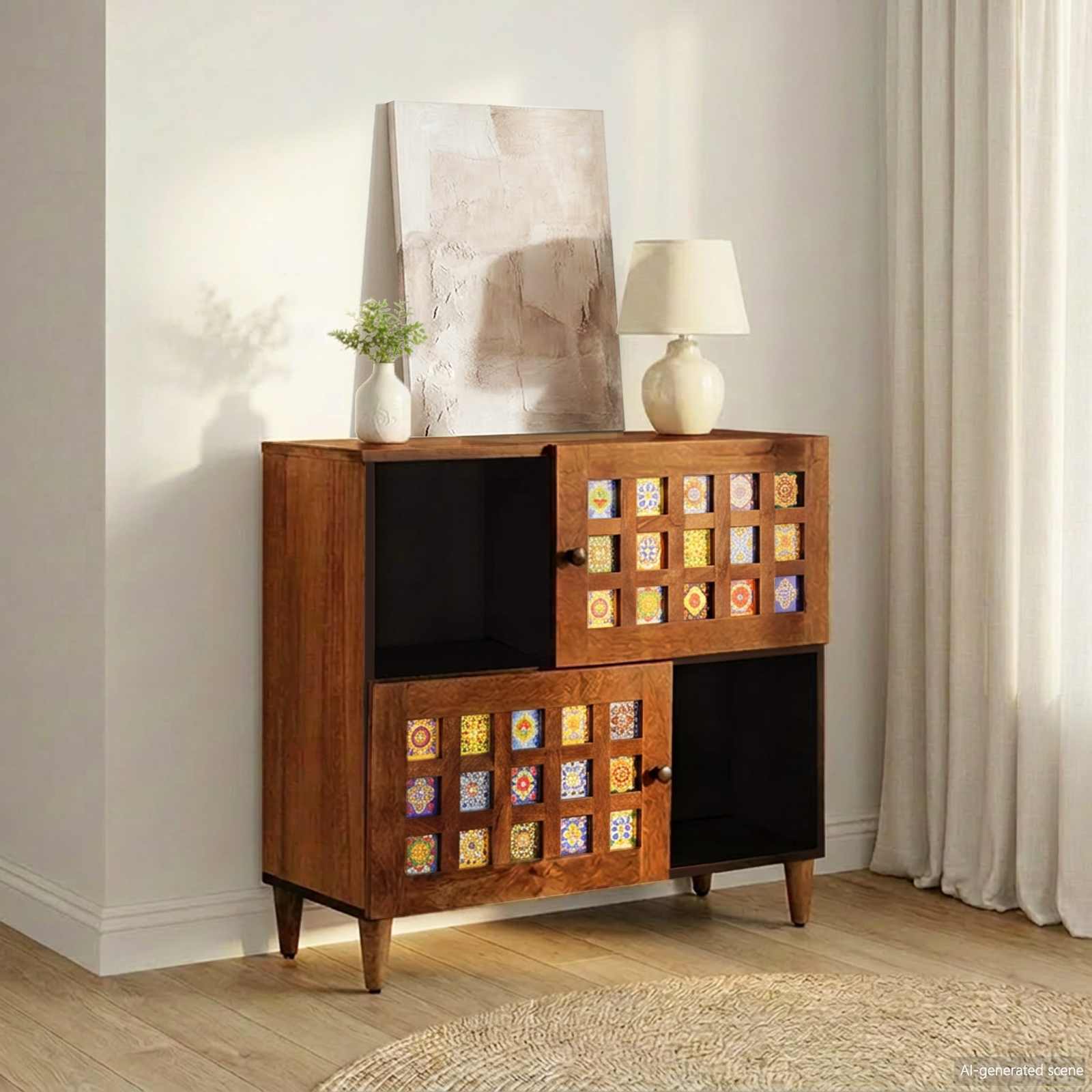 Kõide ladustamisega Pähklipuit 80 x 33 x 75 cm Tugev mango puu