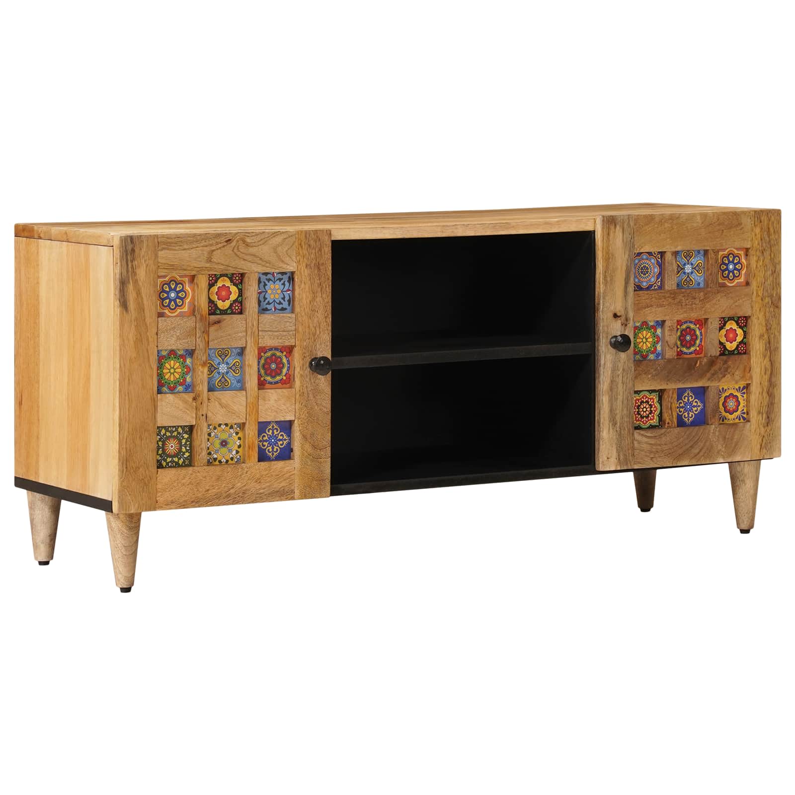Telerikapp riiuliga Neutraalne 105 x 33 x 46 cm Tugev mango puu