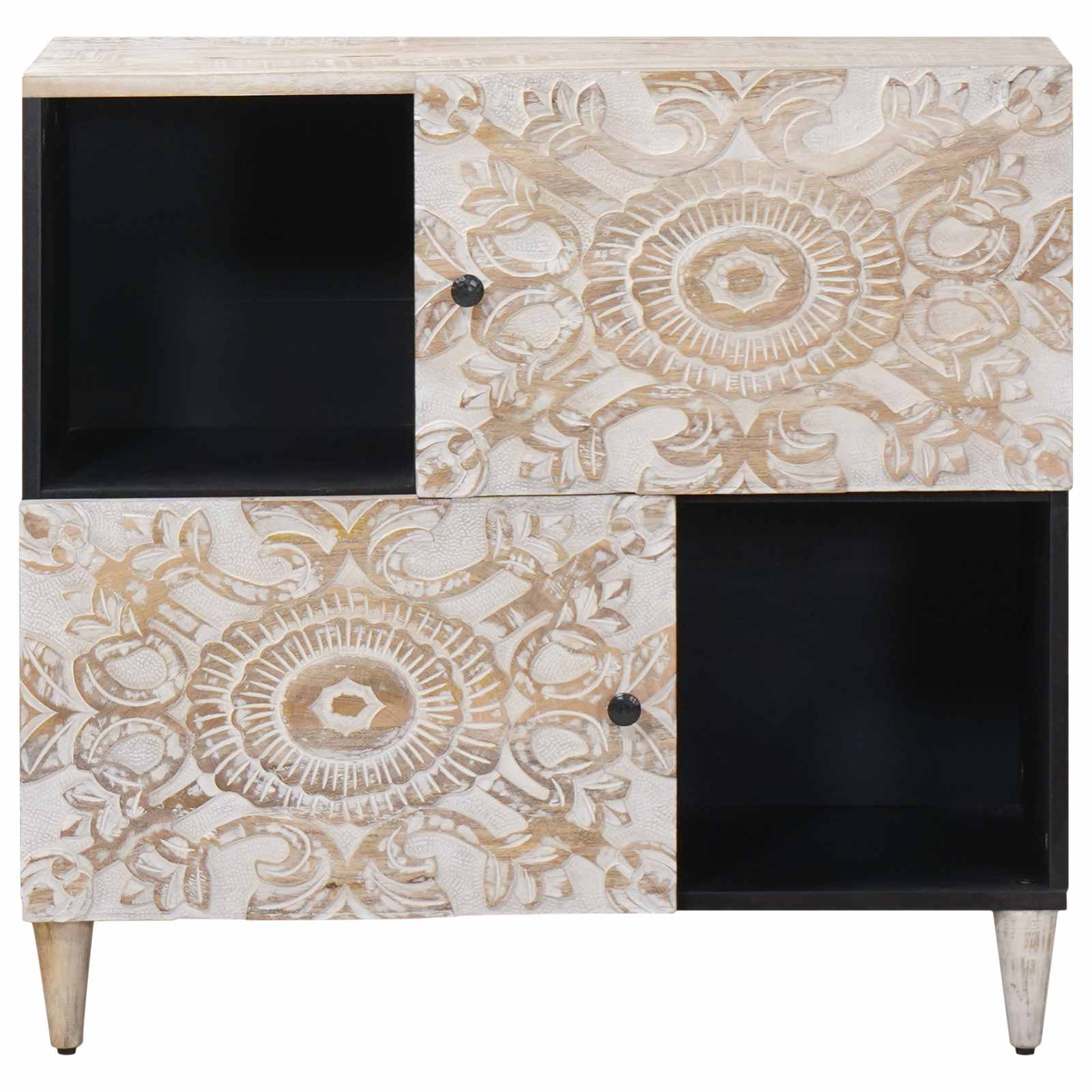 Kõide ladustamisega Valge 80 x 33,5 x 75 cm Tugev mango puu