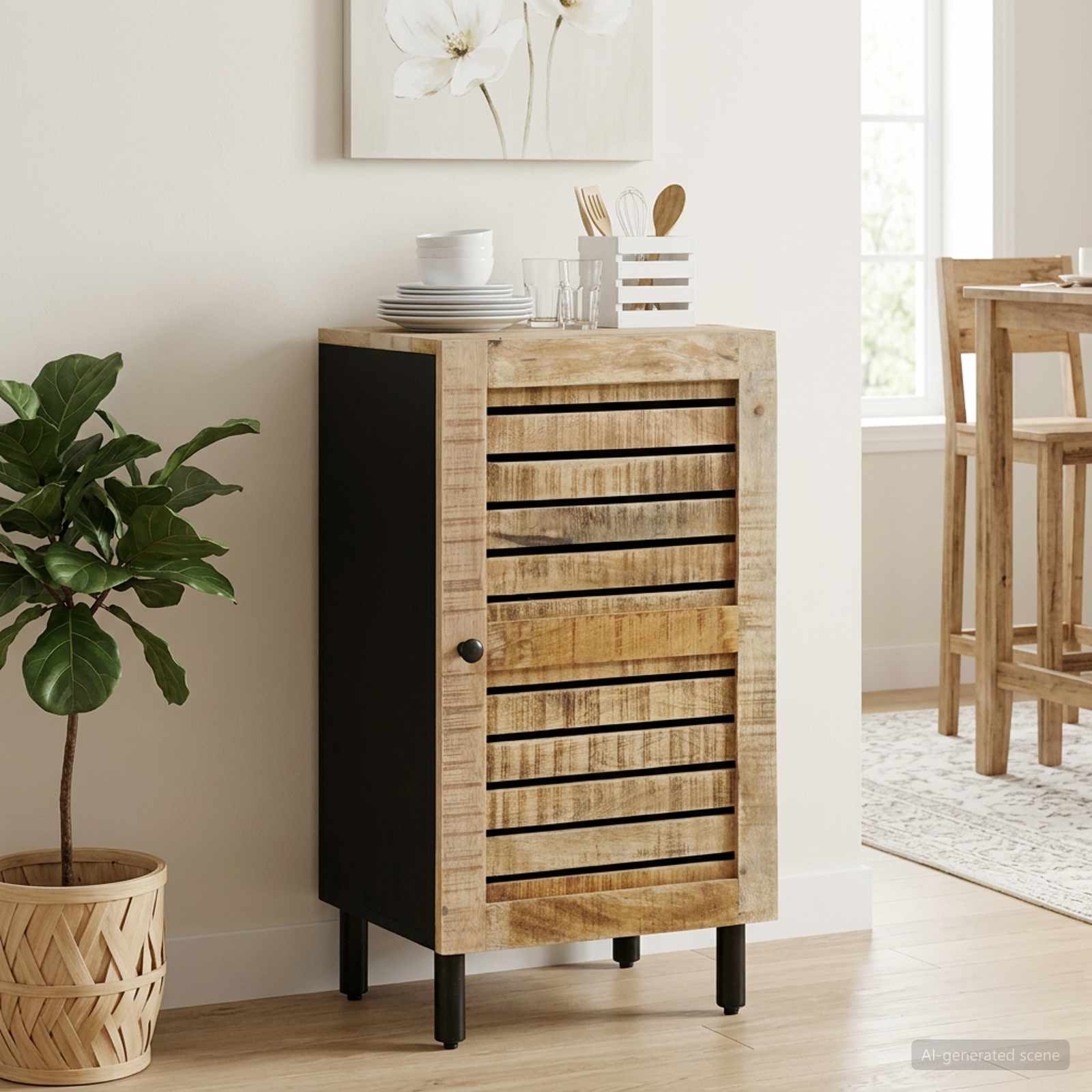 Hoiukapp Naturaalne 40 x 33 x 75 cm Tugev mango puu