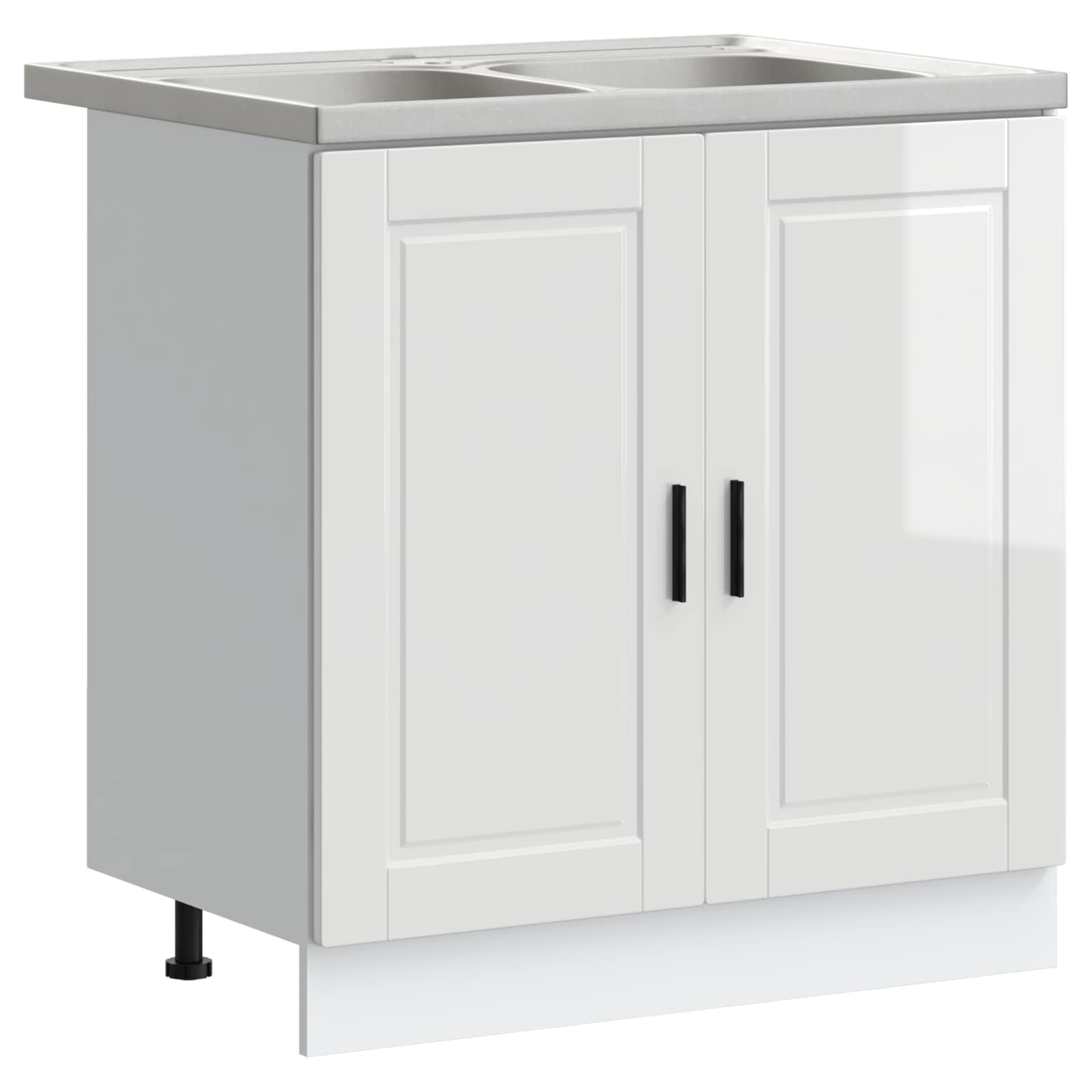 Valamu aluskapp Porto 2 tk Valge 80 x 46 x 81,5 cm Tehispuit