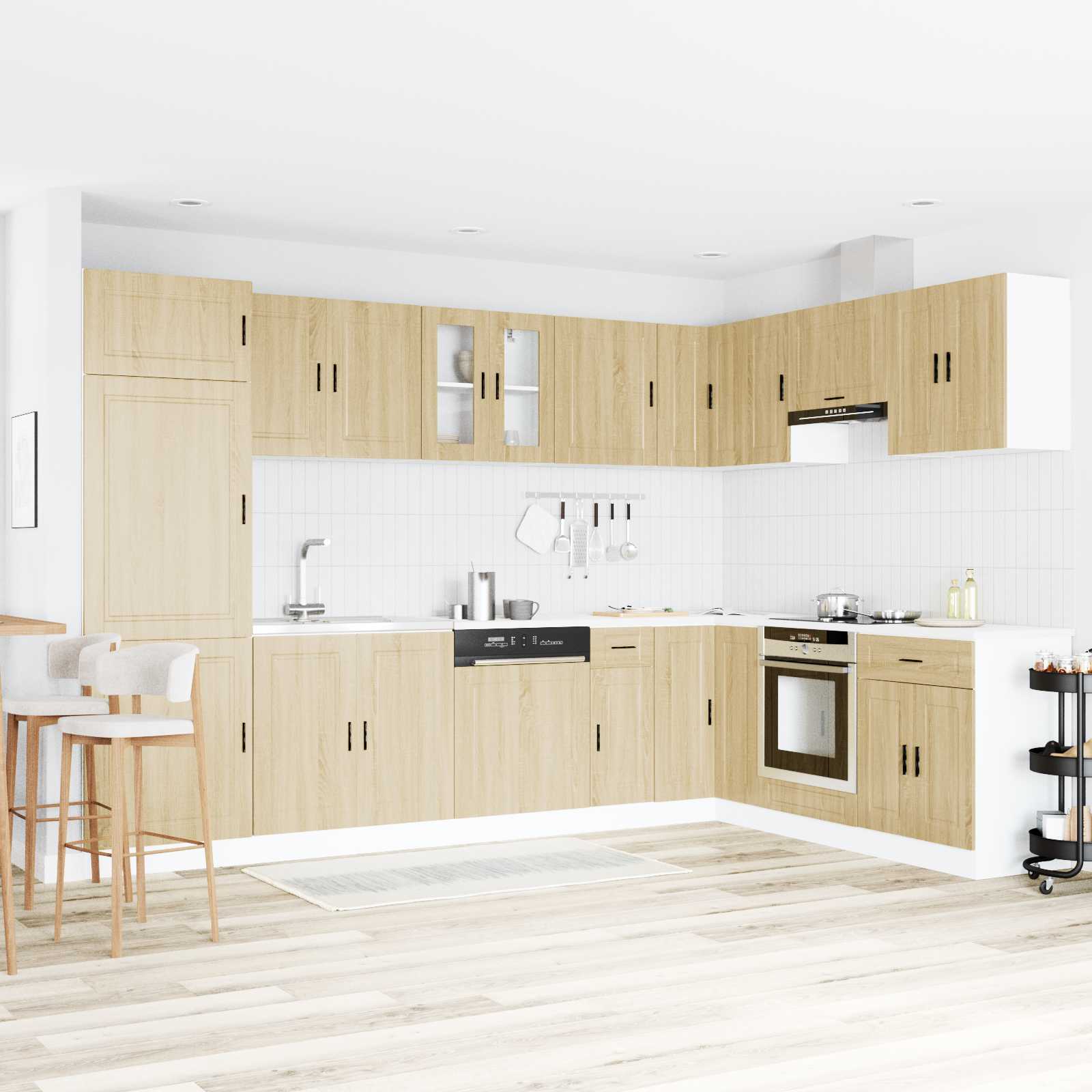 Valamu aluskapp Porto 2 tk Pruun 80 x 46 x 81,5 cm Tehispuit