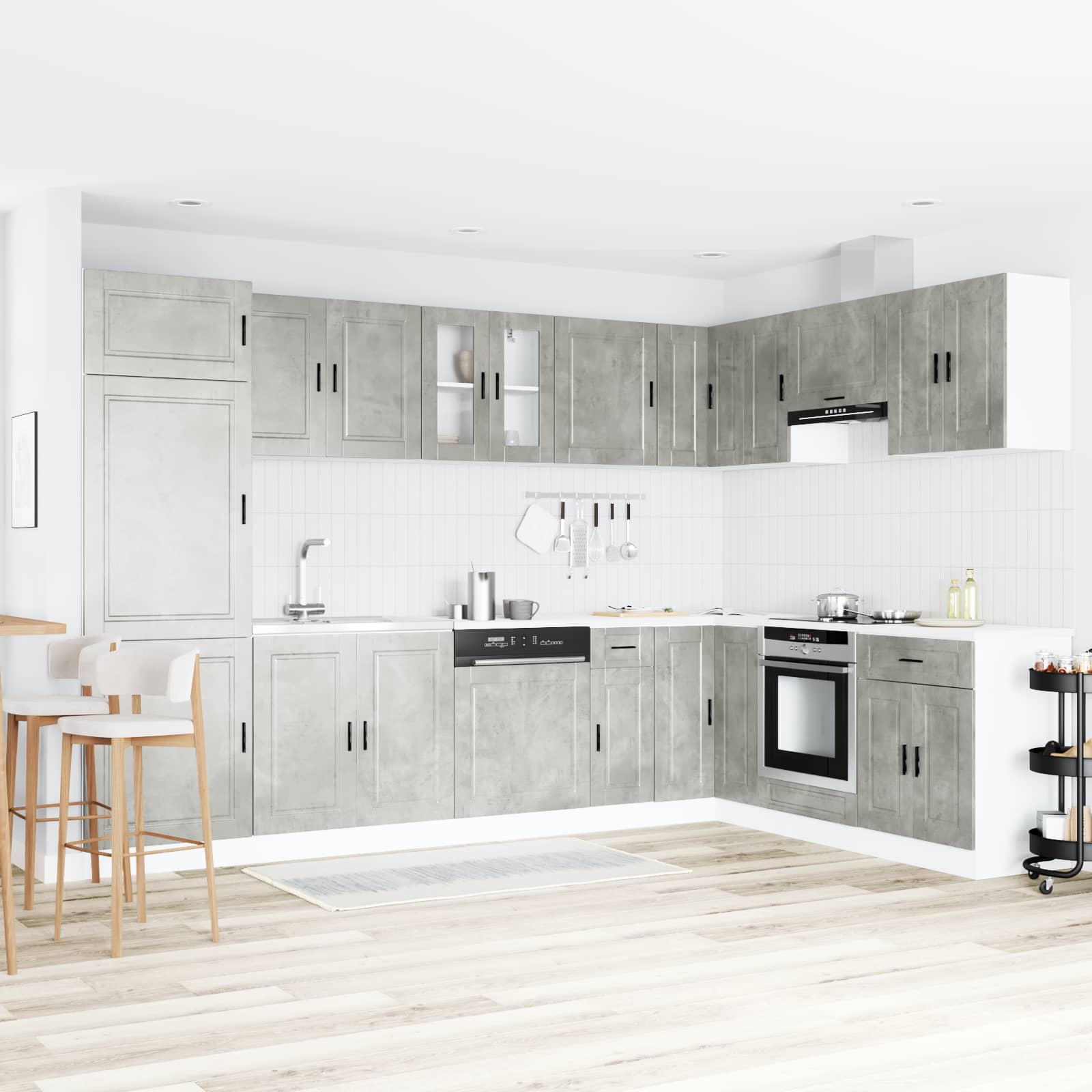 Valamu aluskapp Porto 2 tk Hall 80 x 46 x 81,5 cm Tehispuit