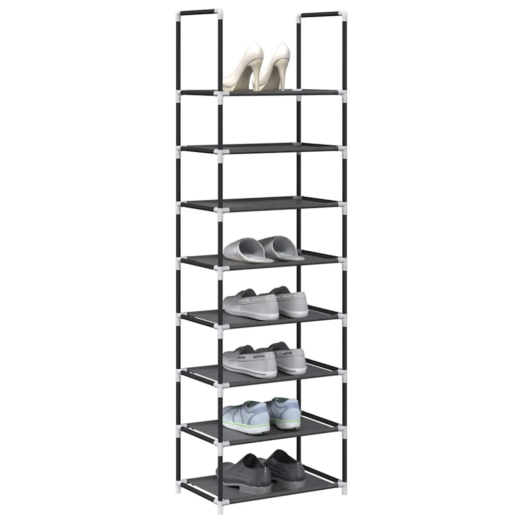 Jalatsiriiul, 8-astmeline, must, 44x28x145 cm, lausriie