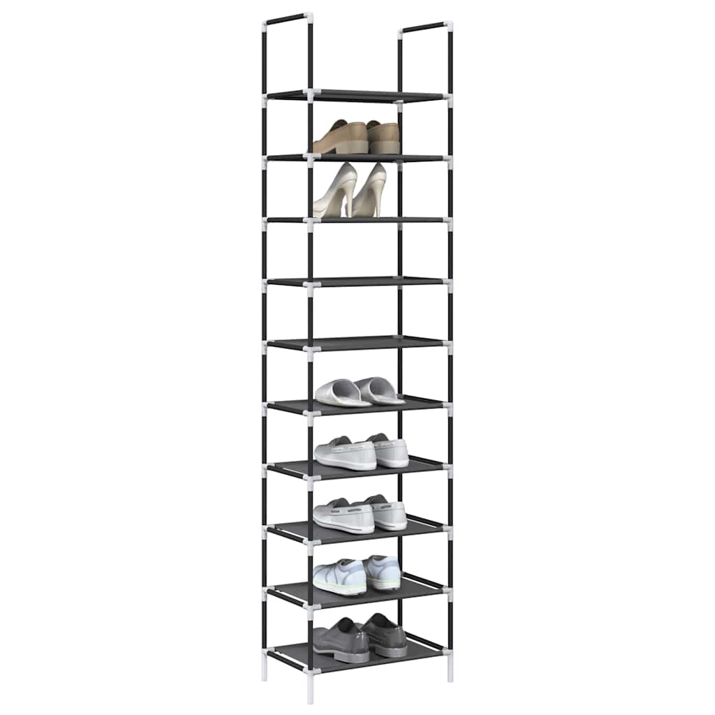 Jalatsiriiul, 10-astmeline, must, 44x28x180 cm, lausriie