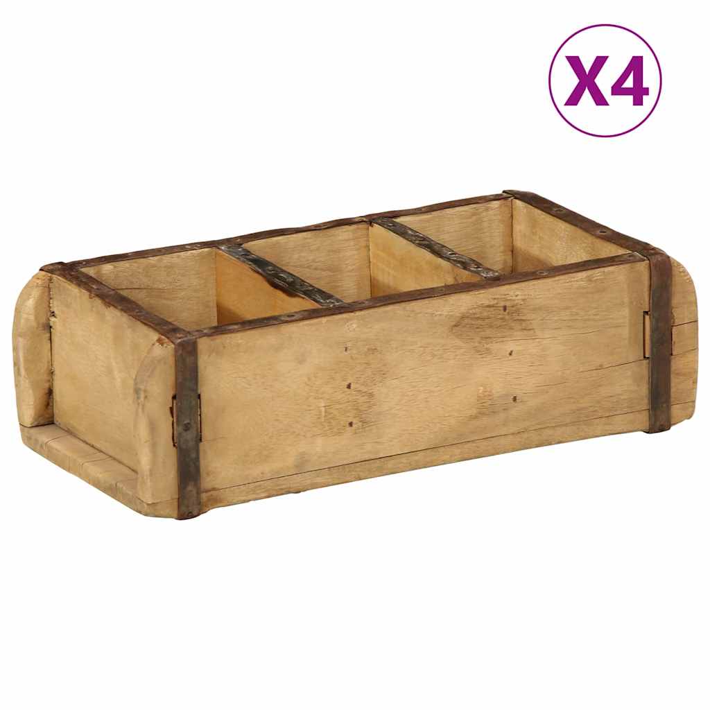 Kandik 4 tk Pruun 30 x 14 x 9 cm Tugev taastatud puit