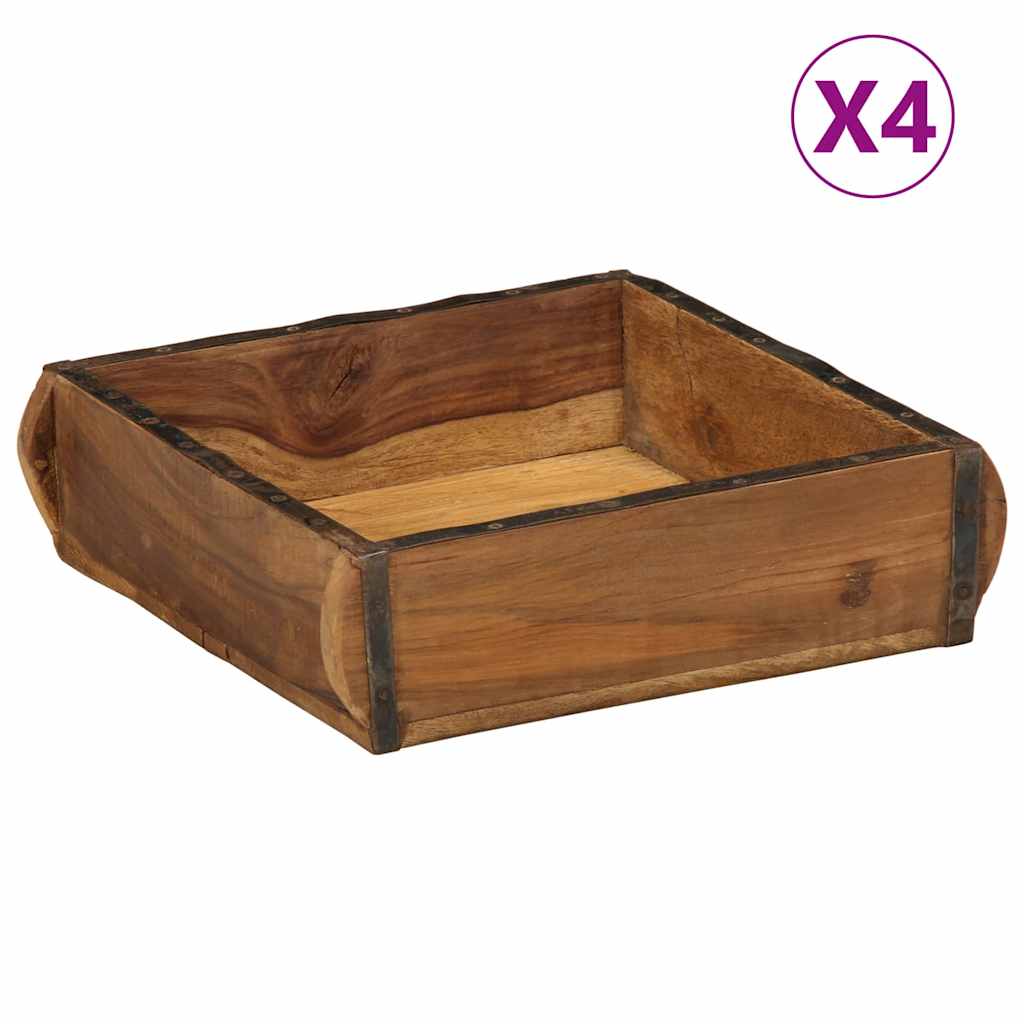 Kandik 4 tk Pruun 29 x 31 x 10 cm Tugev taastatud puit