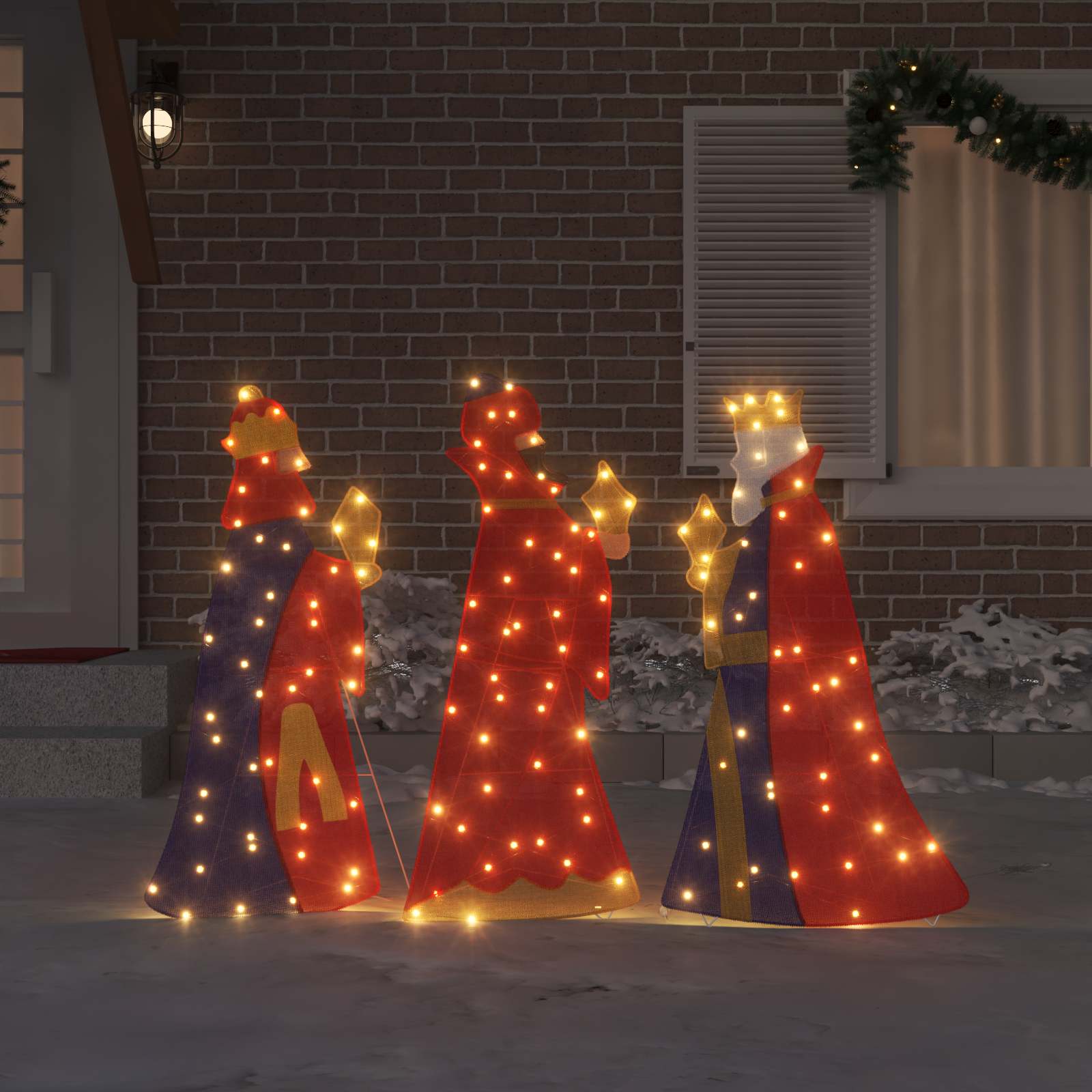 3 Wise Men Christmas Lighting 3 tk LED-i Soe valge 105 cm