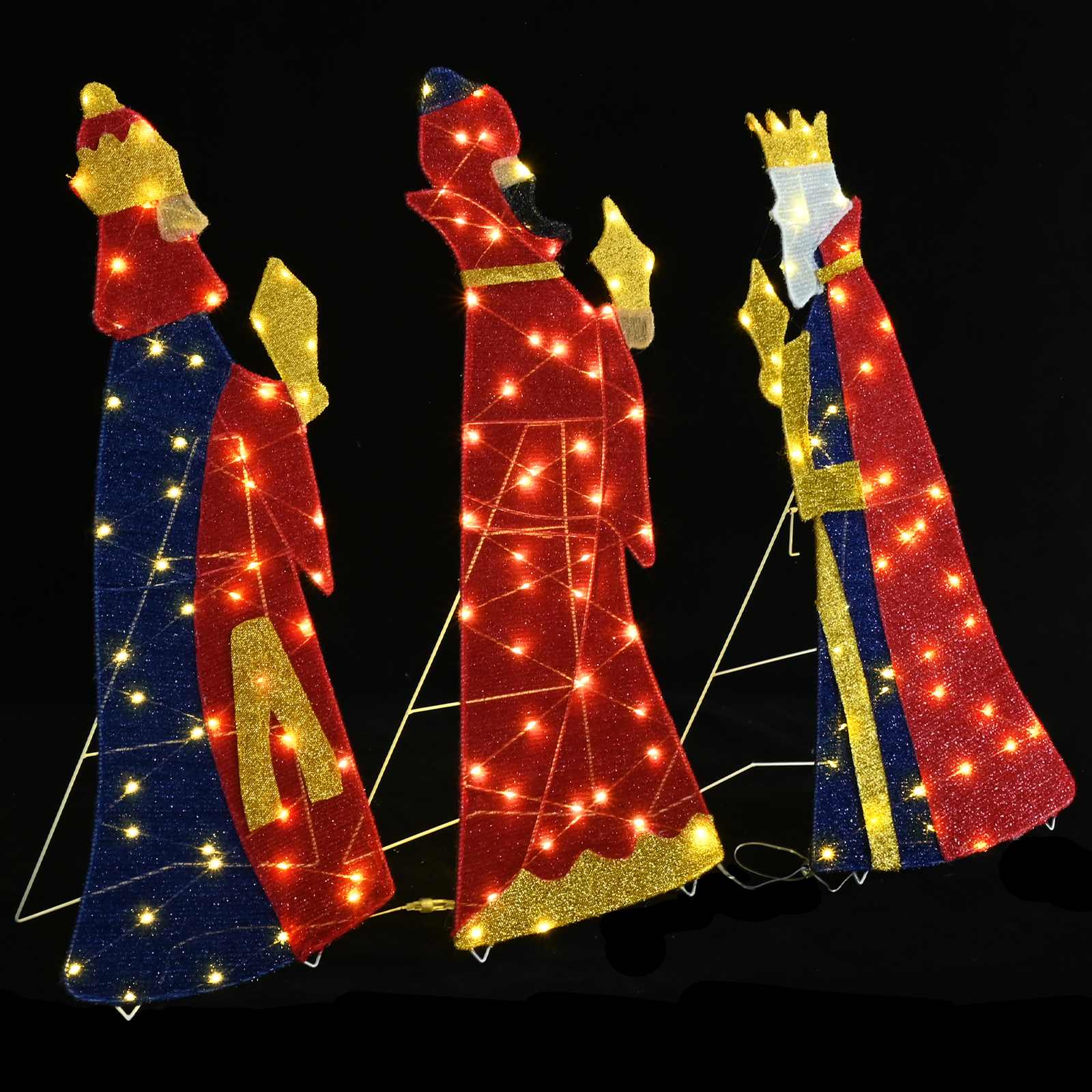 3 Wise Men Christmas Lighting 3 tk LED-i Soe valge 105 cm