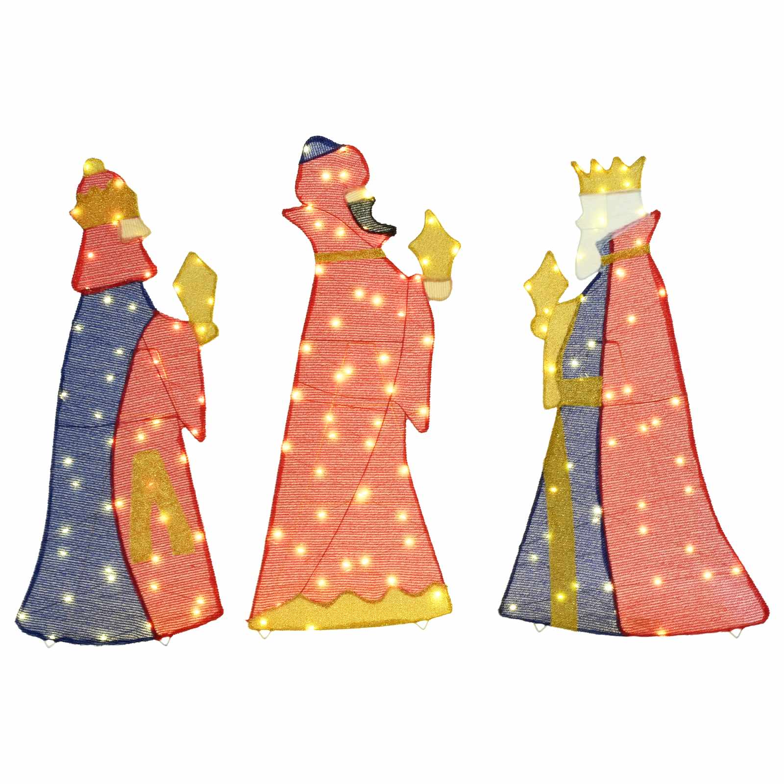 3 Wise Men Christmas Lighting 3 tk LED-i Soe valge 105 cm