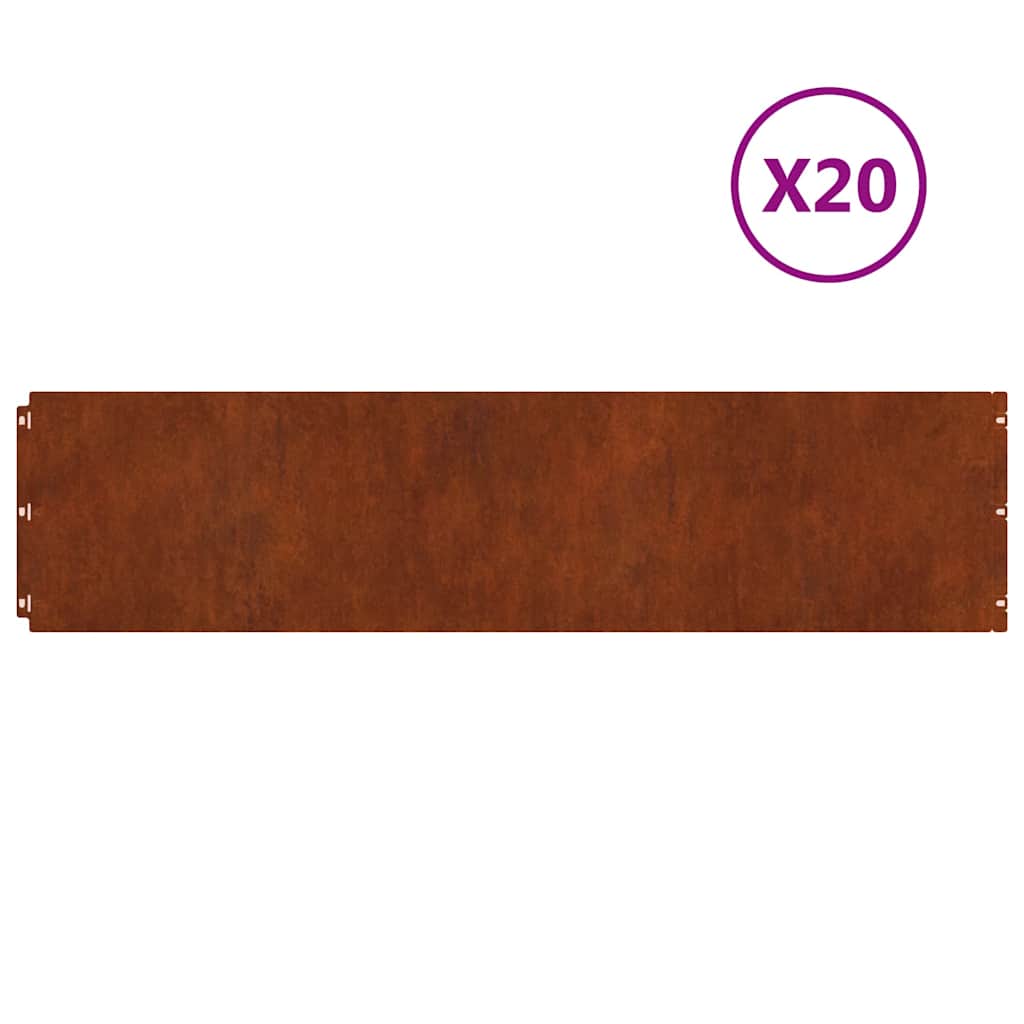 Muruääred 20 tk 25x103 cm painduv ilmastikukindel teras