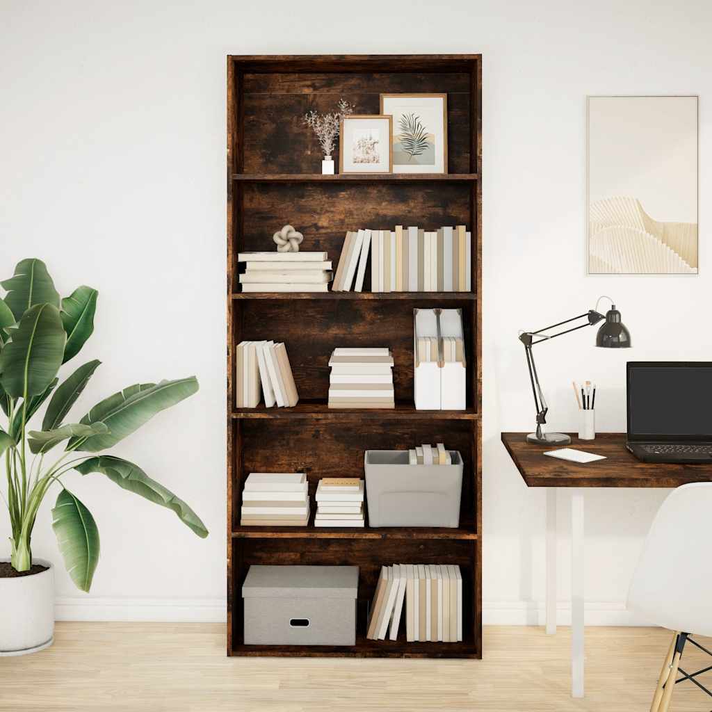 Raamatukapp suitsutamm 80x30x189 cm tehispuit