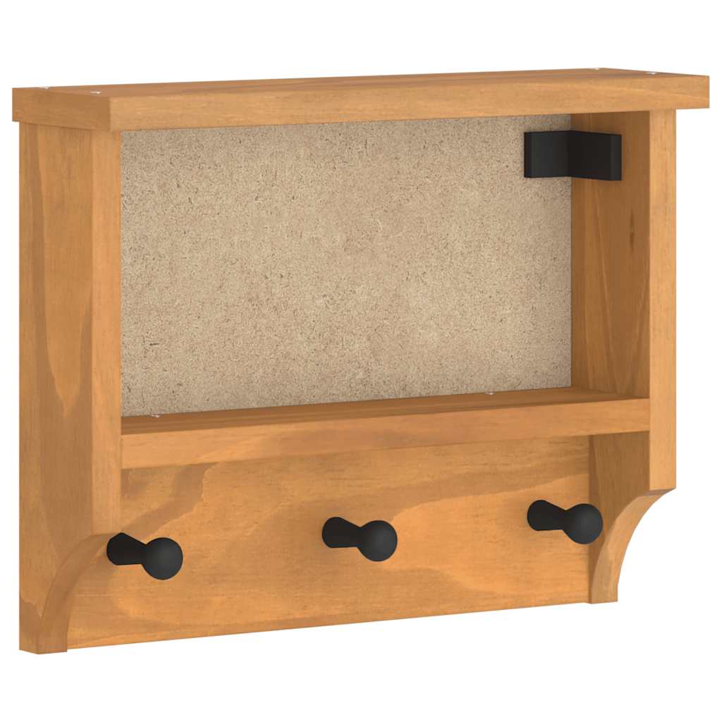 Seinale paigaldatav nagi SANDNES 45x12x35 cm täispuidust mänd