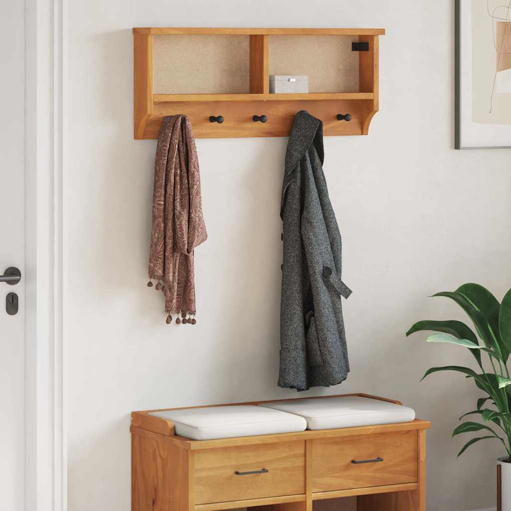 Seinale paigaldatav nagi SANDNES 87x12x35 cm täispuidust mänd