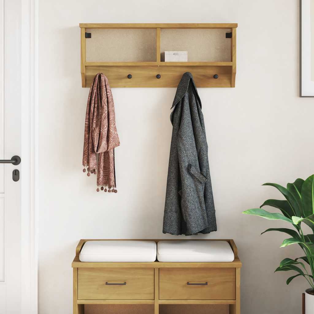 Seinale paigaldatav nagi SANDNES 87x12x35 cm täispuidust mänd