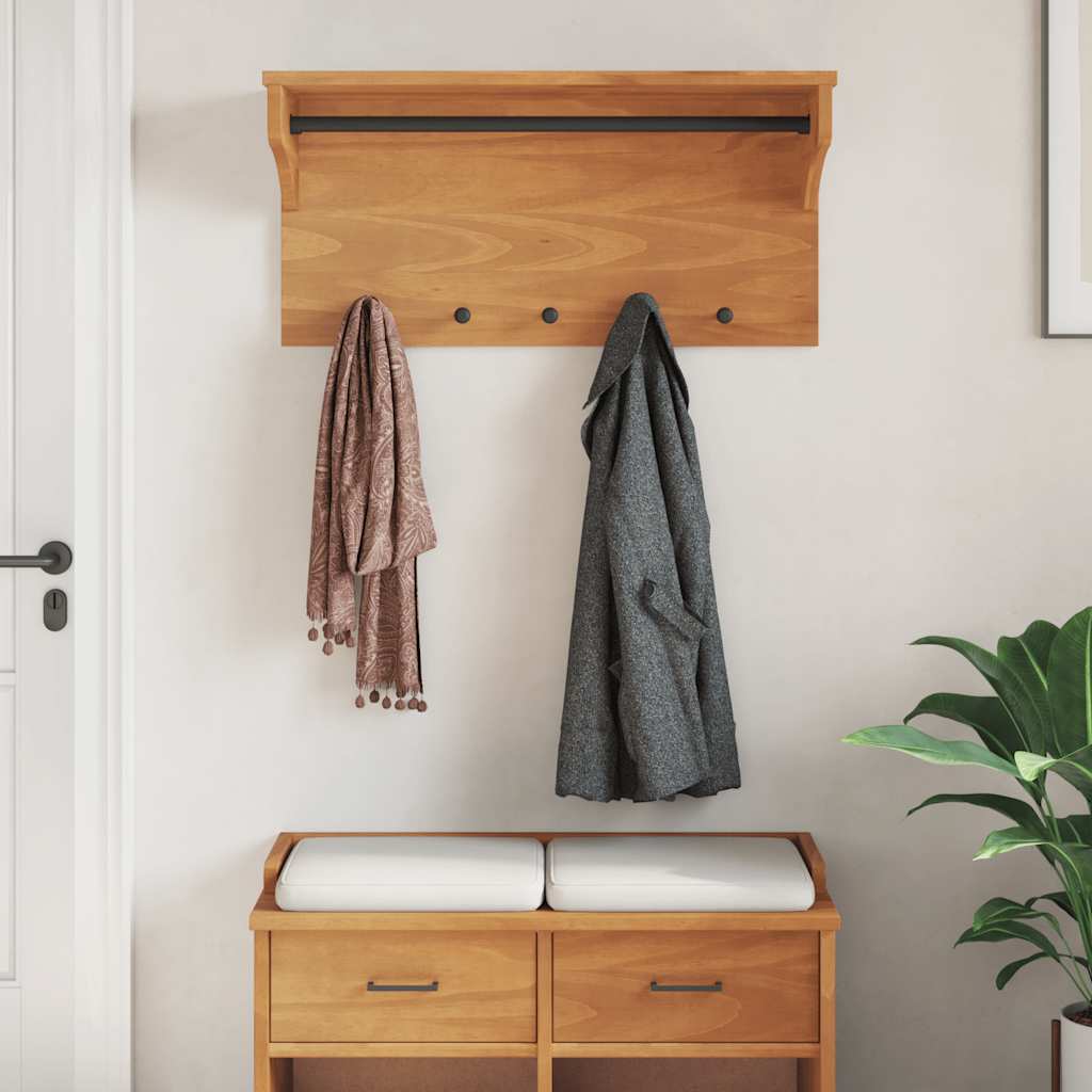 Seinale paigaldatav nagi, SANDNES, 87x30x42 cm, männipuit