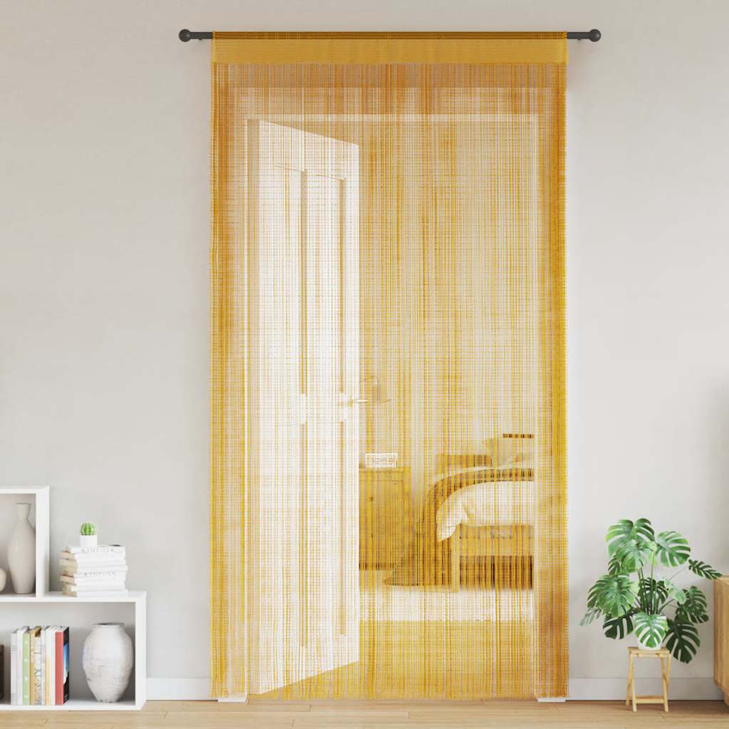 Nöörkardinad 2 tk kuldsed 140 x 250 cm