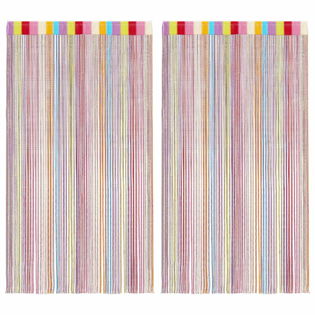 Nöörkardinad 2 tk, mitmevärviline, 140x250 cm