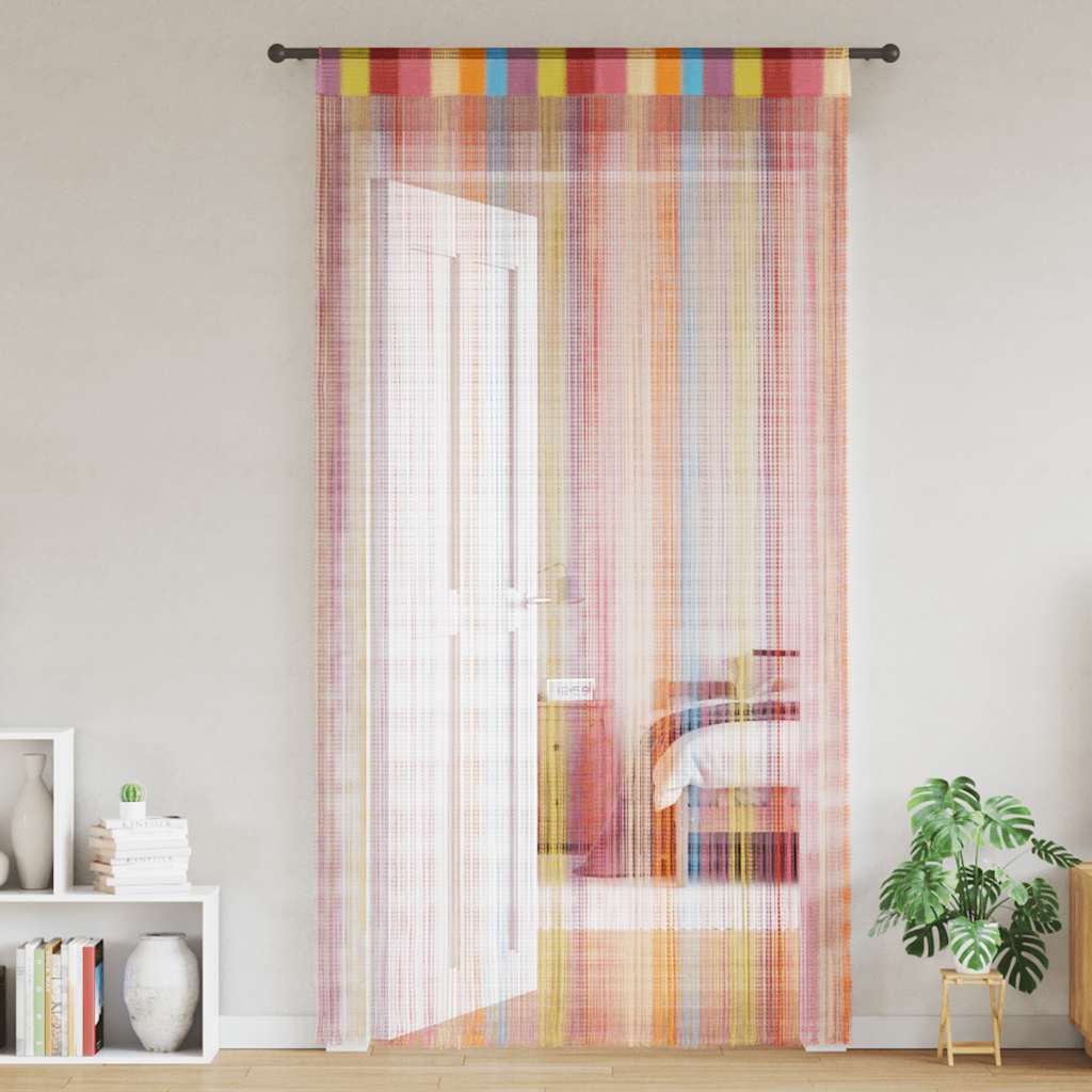 Nöörkardinad 2 tk, mitmevärviline, 140x250 cm