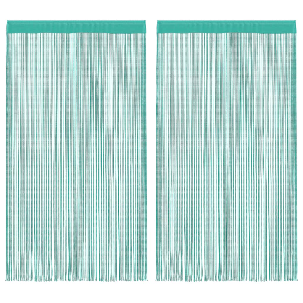 Nöörkardinad 2 tk türkiissinised 100 x 250 cm