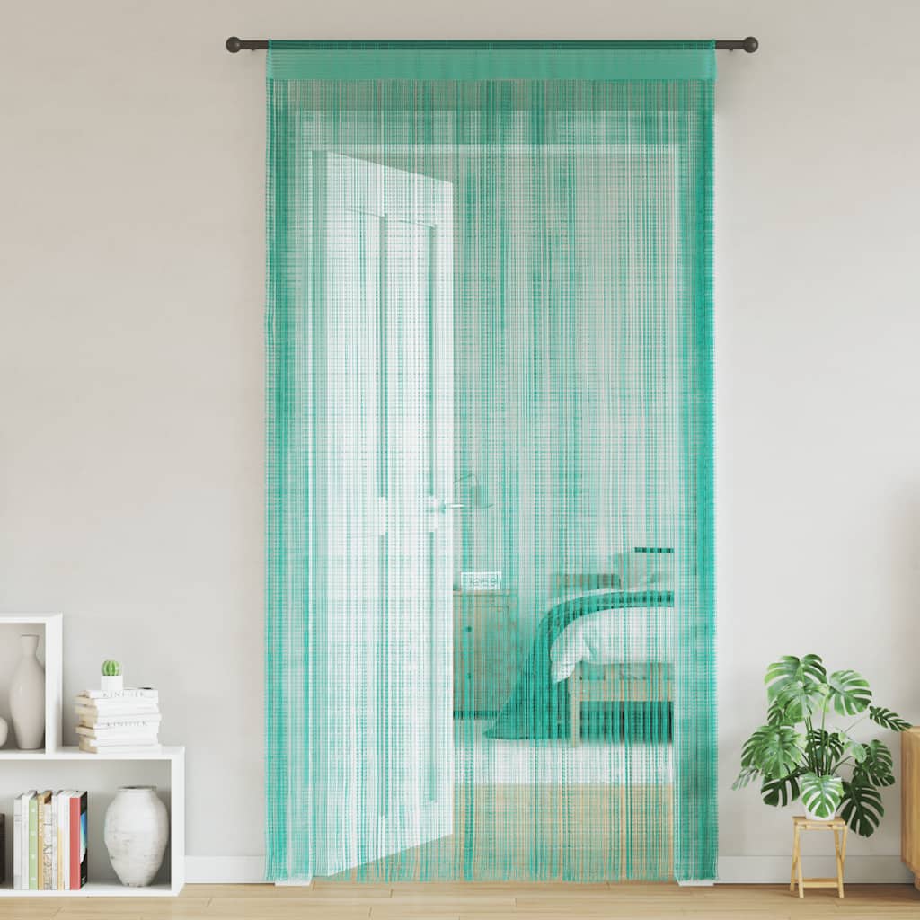 Nöörkardinad 2 tk türkiissinised 100 x 250 cm