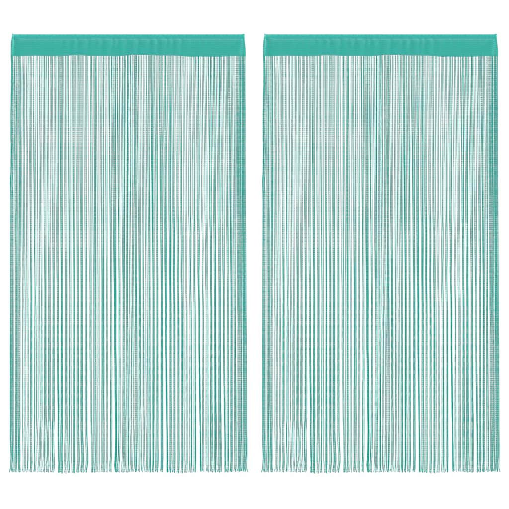 Nöörkardinad 2 tk, türkiissinine, 140 x 250 cm