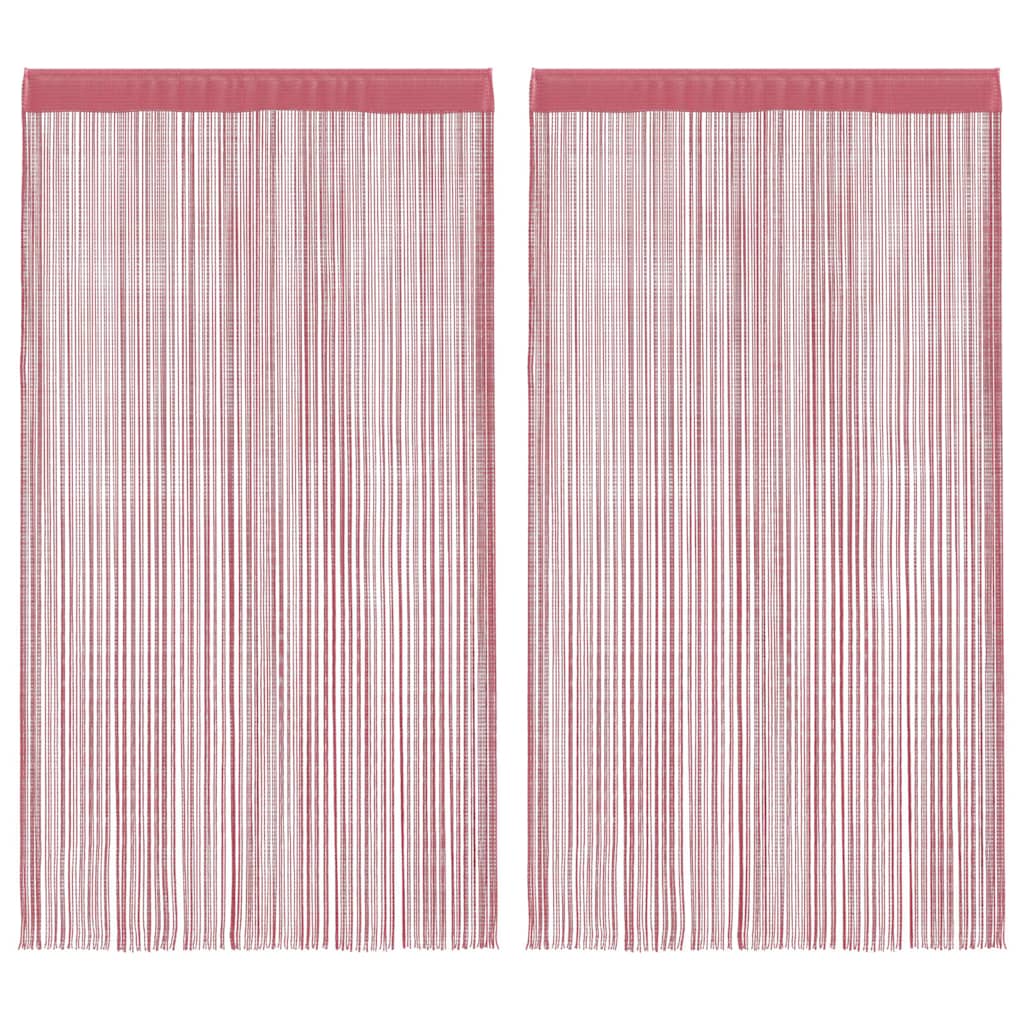 Nöörkardinad 2 tk, roosa, 140x250 cm